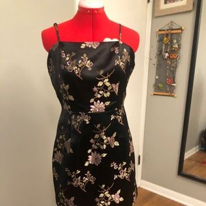 black floral mini dress